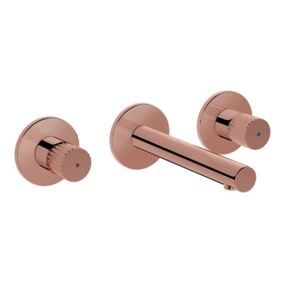 VitrA Origin Wall Mounted 3-Hole Basin Mixer - Soft Copper |
