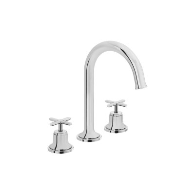 VitrA Origin Classic 3-Hole Basin Mixer - Brushed Gold | Bat