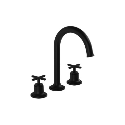 VitrA Origin Classic 3-Hole Basin Mixer - Matt Black | Bathr