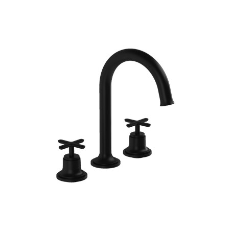 VitrA Origin Classic 3-Hole Basin Mixer - Matt Black | Bathr
