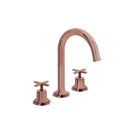 VitrA Origin Classic 3-Hole Basin Mixer - Soft Copper | Bath