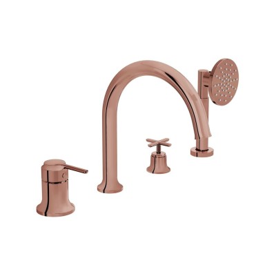 VitrA Origin Classic 4-Hole Bath/Shower Mixer - Soft Copper