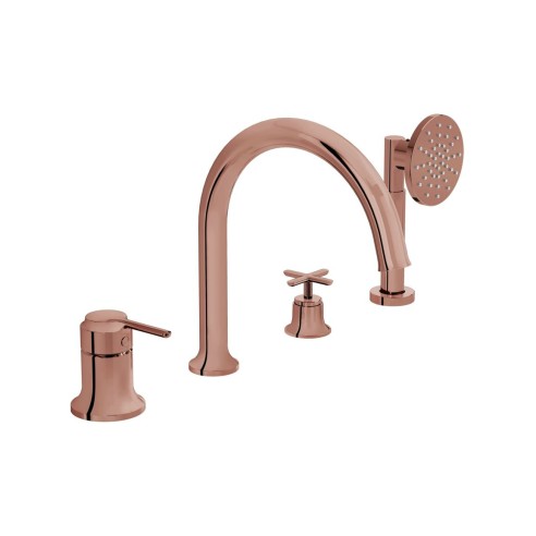 VitrA Origin Classic 4-Hole Bath/Shower Mixer - Soft Copper