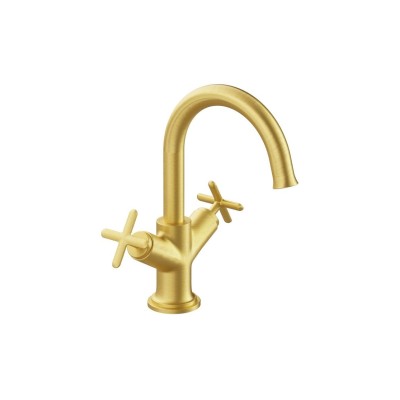 VitrA Origin Classic Basin Mixer (Cross Handles) - Brushed G