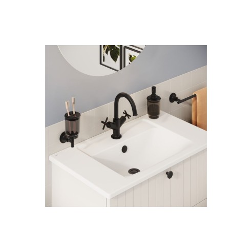 VitrA Origin Classic Basin Mixer (Cross Handles) - Matt Blac