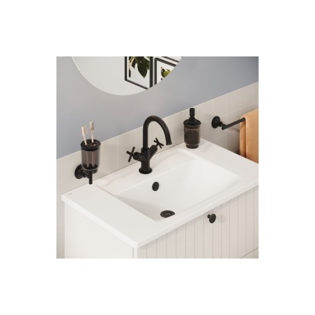 VitrA Origin Classic Basin Mixer (Cross Handles) - Matt Blac