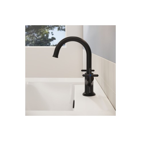 VitrA Origin Classic Basin Mixer (Cross Handles) - Matt Blac