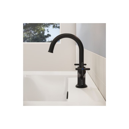 VitrA Origin Classic Basin Mixer (Cross Handles) - Matt Blac