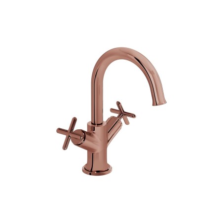 VitrA Origin Classic Basin Mixer (Cross Handles) - Soft Copp