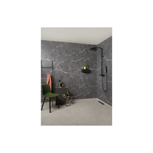 Fibo Marble - Black Marble (Plain Marble) - Single | Wall Pa