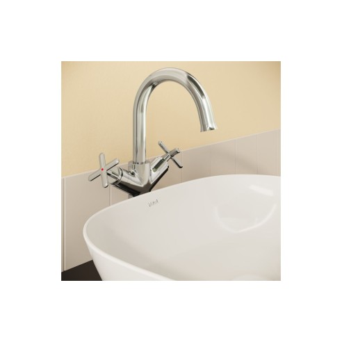 VitrA Origin Classic Tall Basin Mixer (Cross Handles) - Chro