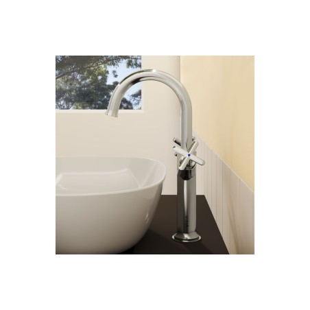 VitrA Origin Classic Tall Basin Mixer (Cross Handles) - Chro