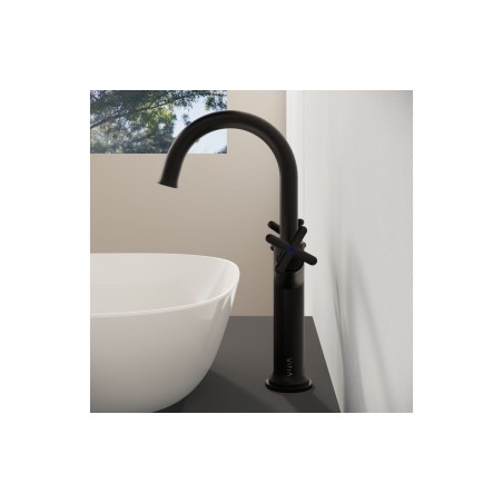 VitrA Origin Classic Tall Basin Mixer (Cross Handles) - Matt