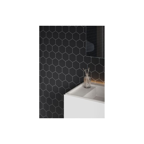 Fibo Urban - Black Silk (Hexagonal) - Pk/2 | Wall Panels | B