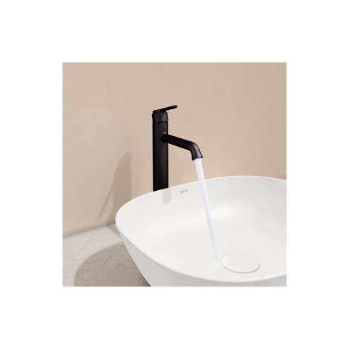 VitrA Origin Classic Tall Basin Mixer (Top Handle) - Matt Bl