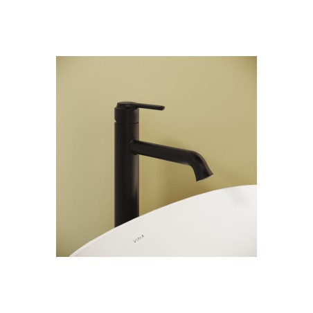 VitrA Origin Classic Tall Basin Mixer (Top Handle) - Matt Bl