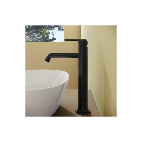 VitrA Origin Classic Tall Basin Mixer (Top Handle) - Matt Bl