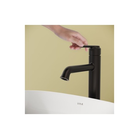VitrA Origin Classic Tall Basin Mixer (Top Handle) - Matt Bl