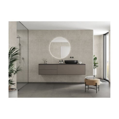 Fibo Scandinavian - Grey Sahara (Tile Effect) - Single | Wal