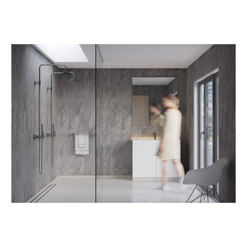 Fibo Signature - Grey Stone (Plain Panel) - Pk/2 | Wall Pane