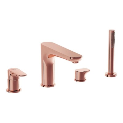 VitrA Root Round 4-Hole Bath/Shower Mixer - Soft Copper | Ba