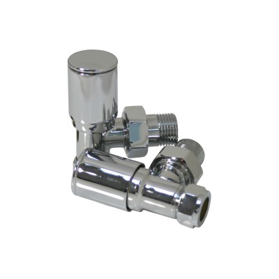Patterned Chrome Radiator Valves - Angled | Heating | Bathro