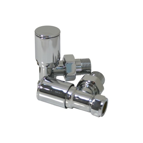Patterned Chrome Radiator Valves - Angled | Heating | Bathro