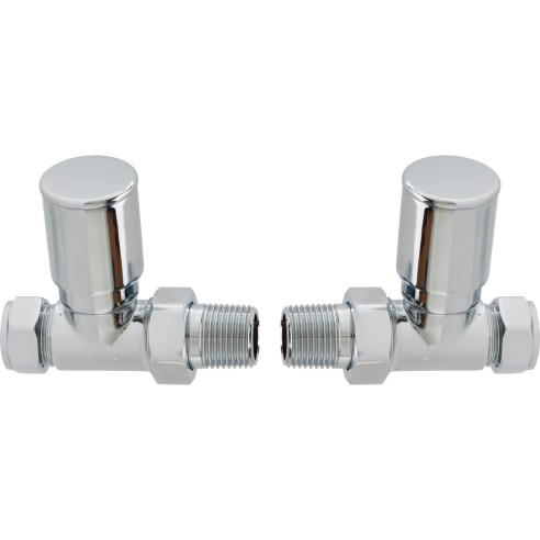 Patterned Chrome Radiator Valves - Straight | Heating | Bath