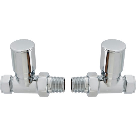 Patterned Chrome Radiator Valves - Straight | Heating | Bath
