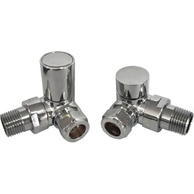 Patterned Chrome Radiator Valves - Corner | Heating | Bathro