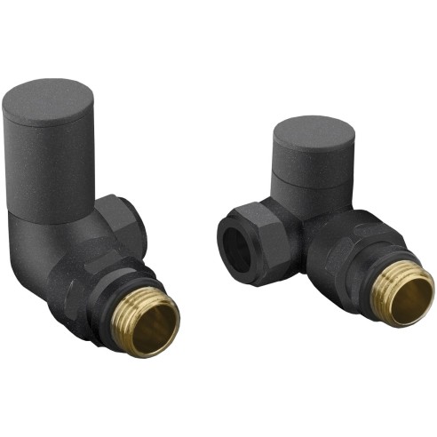 Patterned Anthracite Radiator Valves - Corner | Heating | Ba