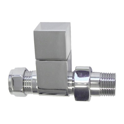 Square Chrome Radiator Valves - Straight | Heating | Bathroo