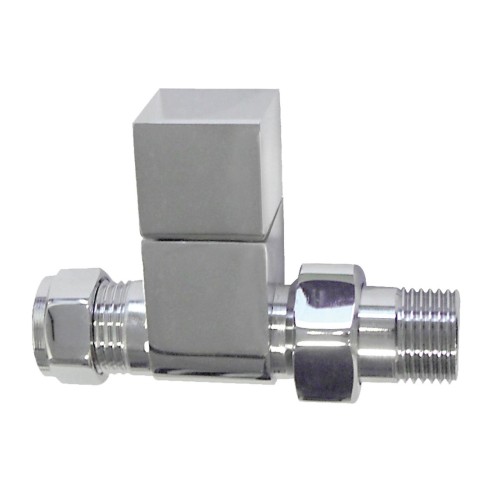 Square Chrome Radiator Valves - Straight | Heating | Bathroo