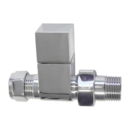 Square Chrome Radiator Valves - Straight | Heating | Bathroo