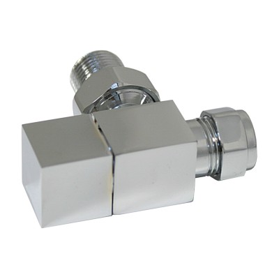 Square Chrome Radiator Valves - Angled | Heating | BathroomK