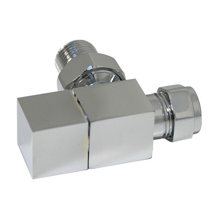 Square Chrome Radiator Valves - Angled | Heating | BathroomK