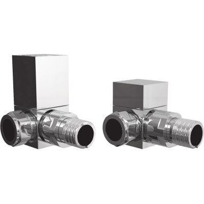 Square Chrome Radiator Valves - Corner | Heating | BathroomK