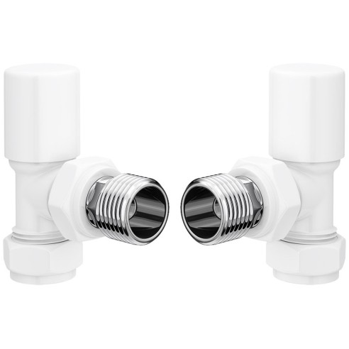 Patterned White Radiator Valves - Angled | Heating | Bathroo