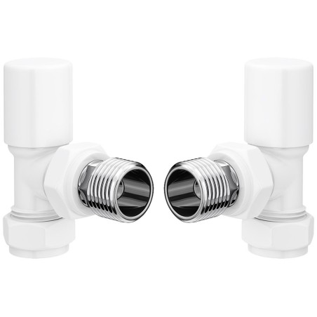 Patterned White Radiator Valves - Angled | Heating | Bathroo