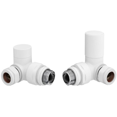 Patterned White Radiator Valves - Corner | Heating | Bathroo