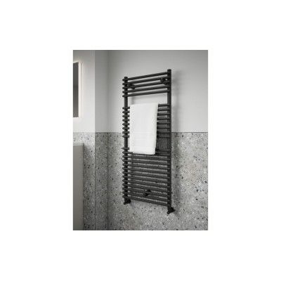 Jaya Round Ladder Radiator (500x1190mm) - Black | Heating | 2