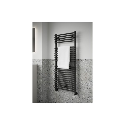 Jaya Round Ladder Radiator (500x1450mm) - Black | Heating |