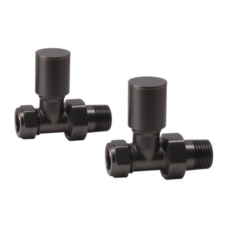 Patterned Matt Black Radiator Valves - Straight | Heating |