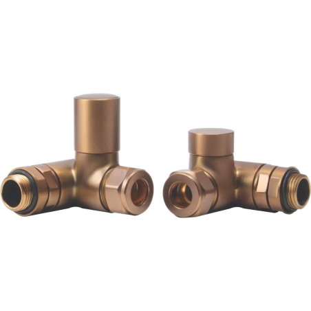 Patterned Brushed Bronze Radiator Valves - Corner | Heating