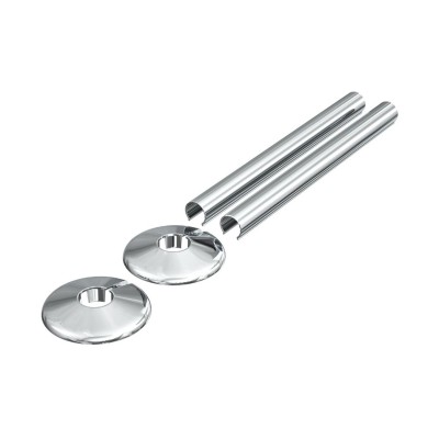 180x18mm Radiator Pipe Sleeves - Chrome | Heating | Bathroom
