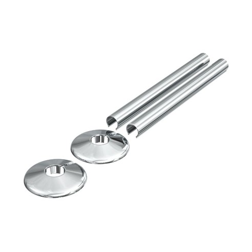 180x18mm Radiator Pipe Sleeves - Chrome | Heating | Bathroom
