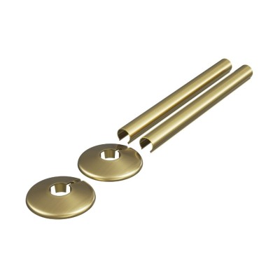 180x18mm Radiator Pipe Sleeves - Brushed Brass | Heating | B
