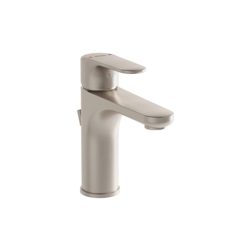 VitrA Root Round Basin Mixer w/Waste Lever - Brushed Nickel