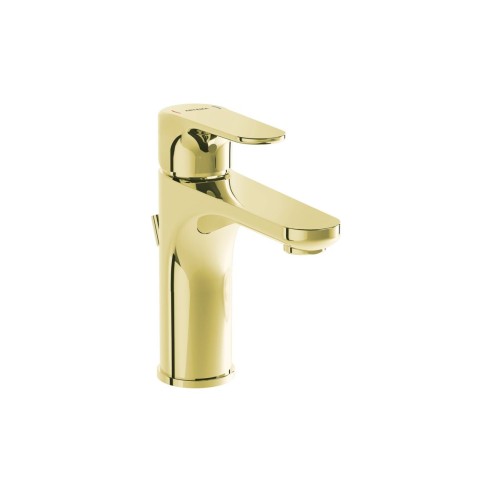 VitrA Root Round Basin Mixer w/Waste Lever - Soft Gold | Bat