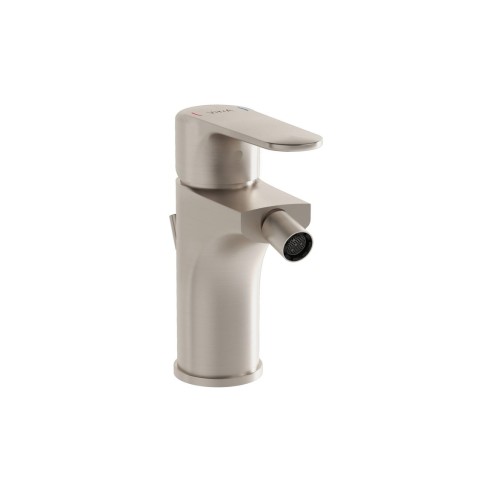 VitrA Root Round Bidet Mixer - Brushed Nickel | Bathroom Tap